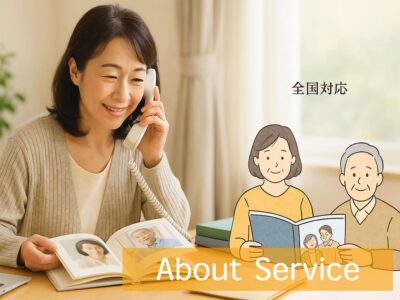 全国対応で自分史や故人・親・ペットの思い出を本に残すサービスを紹介する画像