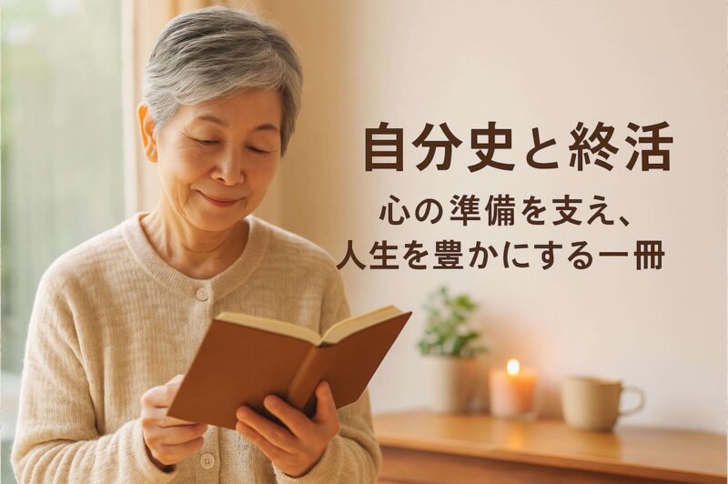 自分史と終活を通じて心の準備を支え、人生を豊かにする一冊を紹介する写真